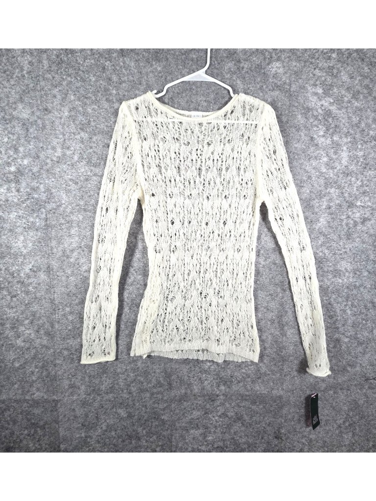Wild Fable Nwt Women's Sweater Loose Knit Long Sleeve Pullover Top Cream Size M